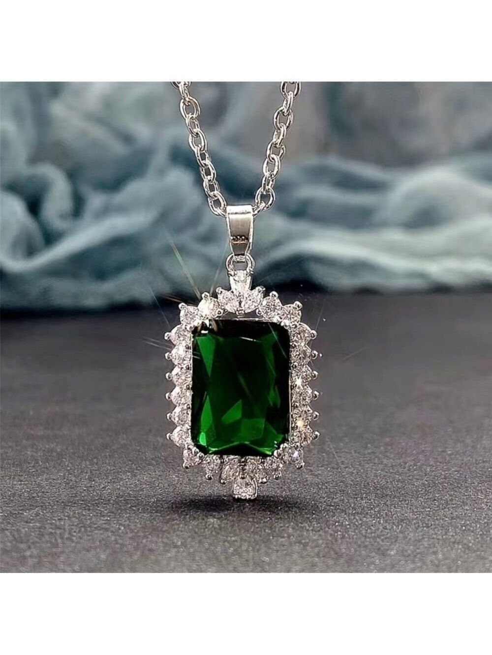 Green Silver Necklace